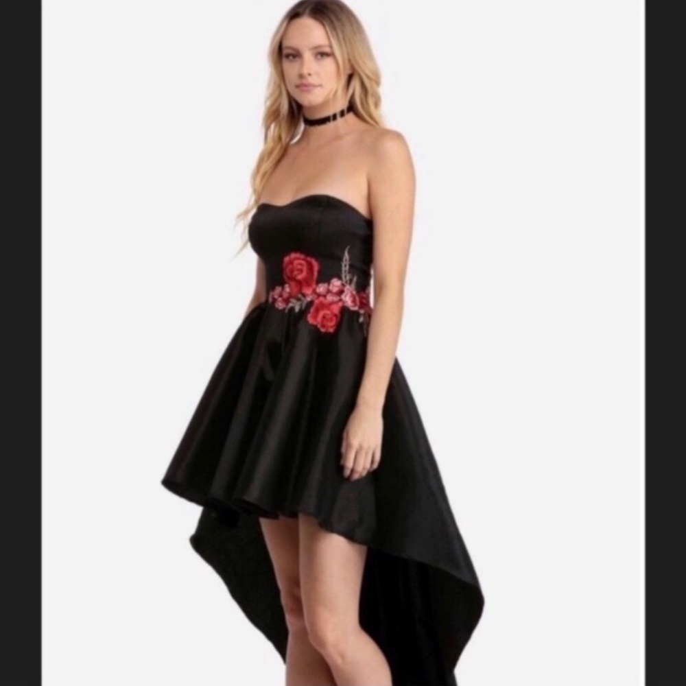 High-Low Strapless Flower Dress!